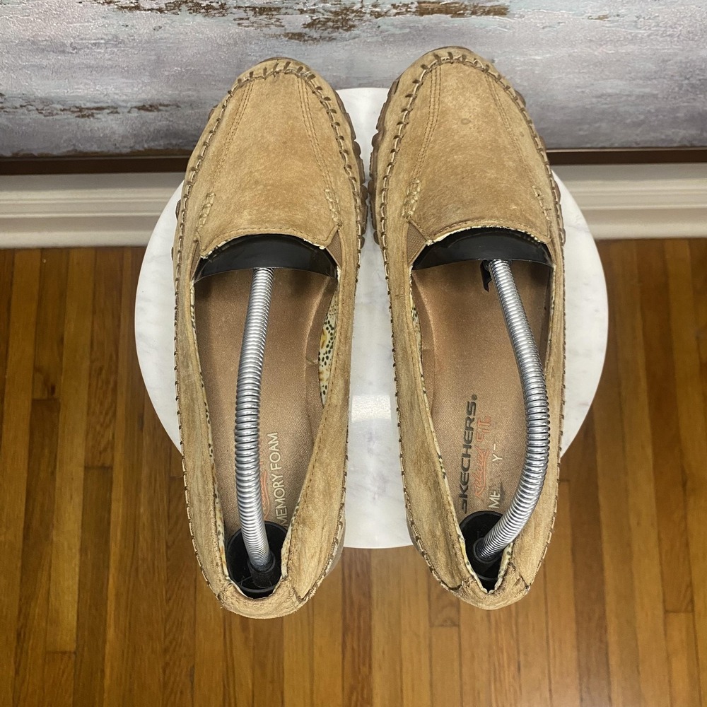 Skechers Relaxed Fit Shoes Womens Size 10 Brown Leather Moccasin Flats SN 48930 - Picture 7 of 11